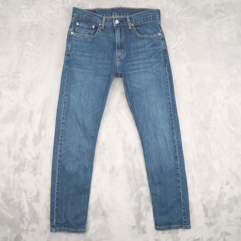 Levis Jeans Mens 32x32 Fit 32x30 Blue 502 Tapered 29507-1168 Classic Medium Wash